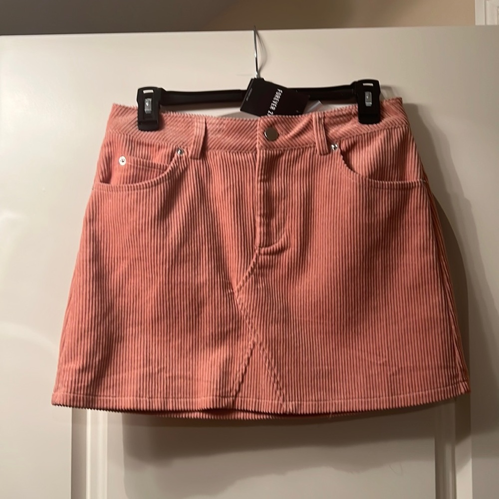 Pink corduroy skirt